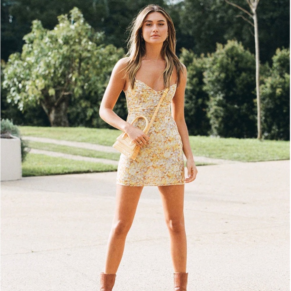 Dani Skirt Floral Yellow Summer Dress